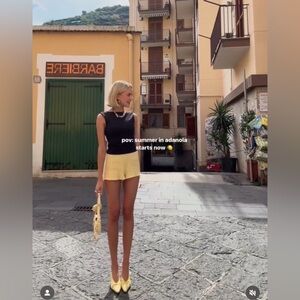 NWT Adanola Rib Knit Short Lemon Yellow